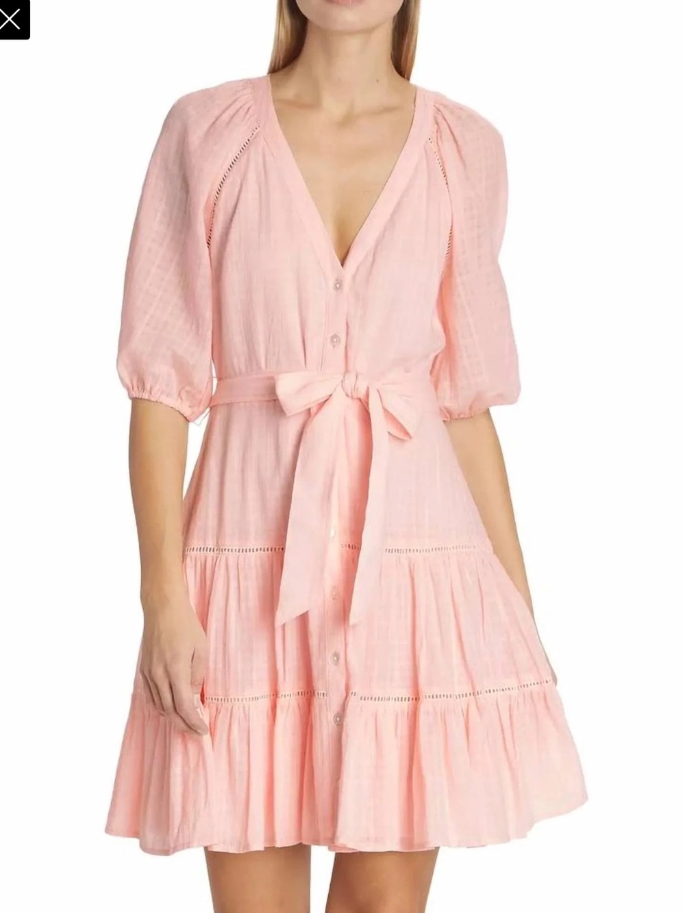 Veronica Beard Dewey Tiered Mini Dress in Pink Haze
size 6 NWOT $448